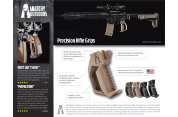 Image of Anarchy Outdoors Emperor Precision Rifle Grip, Left Hand, Black, 791617484221
