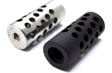 Image of Anarchy Outdoors RPR Rimfire Bull Barrel Full Port Muzzle Brake, .22 Caliber, 1/2x28 Thread, 0.86 in OD, Black, 791617486201