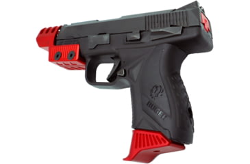 Image of Anarchy Outdoors Ruger American Compact 9mm Grip Extension/Pinky Rest, Red, 791617486515