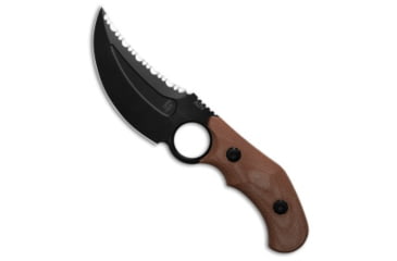 Image of ADV Tactical K9 Fixed Blade Knife, 3.75in, D2, Trailing Point Blade, Micarta, Brown Handle, Brown/Black, 8.12 inch, BHQ-192807