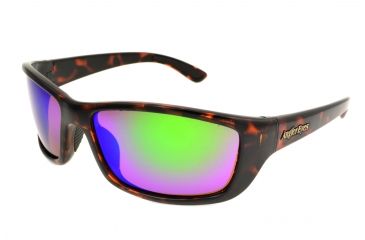 Image of Angler Eyes AE 8 Sunglasses, Dark Brown Demi Frame, Smoke Polarized with Green Mirror Flash Lens, 10206826.FGX