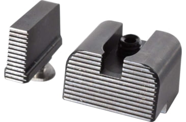 Image of Angry Bear Arms Glock Bear Bones Blank Pistol Sights, Tall Profile, Serrated, Small Frame, Black, ABA136