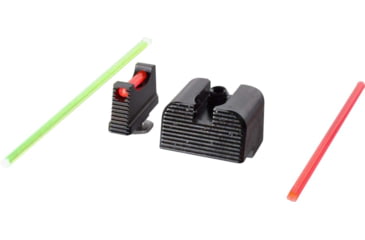 Image of Angry Bear Arms Glock Bear Bones 42/43/43X/48 Fiber Optic Pistol Sights, Small Frame, Black, ABA144