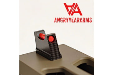 Image of Angry Bear Arms Glock Bear Bones Fiber Optic Pistol Sights, Tall Profile, Serrated, Small Frame, Black, ABA131
