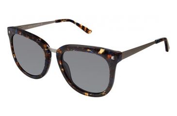 Image of Ann Taylor AT510 Sunglasses - Frame Navy Tort/Gunm, Lens Color Solid Dark Grey, Size 55/20mm TYAT51003