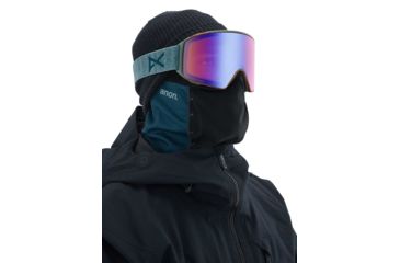 Image of Anon M4 Cylindrical Sonar Men's Goggle w/ Spare Lens and MFI Mask, Sonar Blue Lens, Lay Back, 20354101045NA