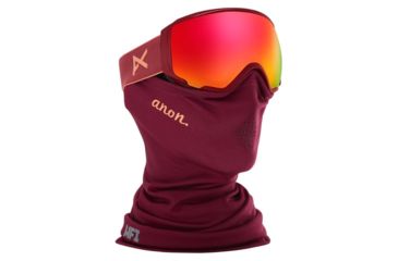 Image of Anon WM1 Women's Goggle w/ Spare Lens and MFI Mask, Sonar Red Lens, Ruby, 19176102634NA