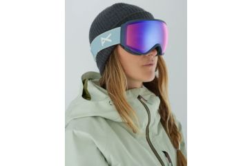 Image of Anon WM1 Women's Goggle w/ Spare Lens, Sonar Blue Lens, Slate, 18561102053NA