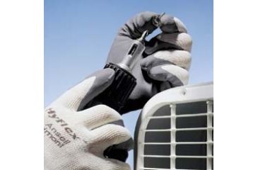 Image of Ansell Healthcare HyFlex Foam Gloves, Ansell 205677 Black Gloves With Gray Liner