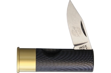 Image of Antonini Shotgun Shell Folding Knife, 2.63in Closed, 1.75in Satin SS Blade, Carbon Fiber Handle, Shotgun Shell Shaped Handle, 1301/CU-FC