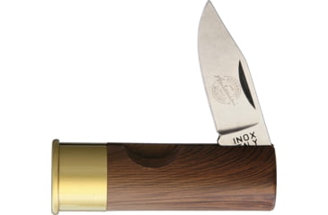 Image of Antonini Shotgun Shell Folding Knife, 2.63in Closed, 1.75in Satin SS Blade, Walnut Handle, Shotgun Shell Shaped Handle, 1301/CU-NC
