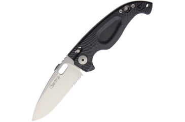 Image of Antonini SOS RESeT Nautical Bolt Lock Folding Knife, 4.75in Closed, 3.63in Satin Partially Serrated 440A SS Blade, Black Sculpted G10 Handle, Thumb Pull, Thumb Disk, Pocket Clip, Black, C-SAR N/L