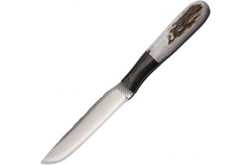 Image of Anza 3.75 inch Fixed Blade Knife, Elk, Brown Leather Belt Sheath AZ108E