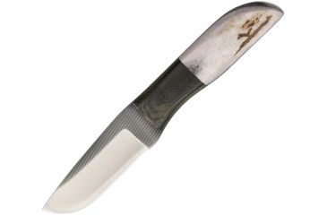 Image of Anza 6.25 Inch Fixed Blade Knife, Elk And Micarta, Brown Leather Belt Sheath AZWK5E