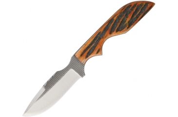 Image of Anza 6.5 Inch Fixed Blade Knife, Amber Jigged Bone, Brown Leather Belt Sheath, 2.75 Inch Blade AZMSWATAJB