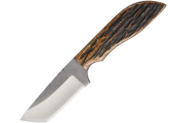 Image of Anza 7.375 Inch Fixed Tanto Blade Knife, Amber Bone, Brown Leather Belt Sheath AZMC2AJB