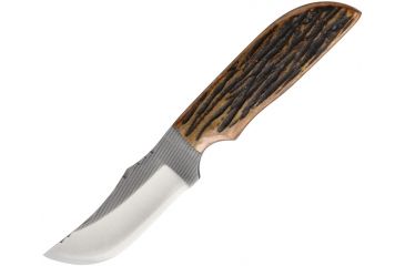 Image of Anza 7.75 Inch Fixed Blade Knife, Amber Bone, Brown Leather Belt Sheath AZMC3AJB
