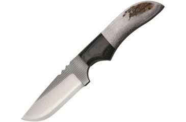 Image of Anza 7.75 Inch Fixed Blade Knife, Elk and Micarta, Brown Leather Belt Sheath, 4 Inch Blade AZJWK3E