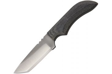 Image of Anza 7.75 Inch Fixed Blade Tanto Knife, Micarta, Brown Leather Belt Sheath AZJWK1M