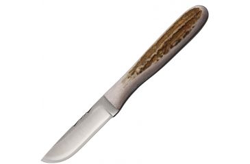 Image of Anza 7 Inch Fixed Blade Knife, Elk, Brown Leather Belt Sheath AZLPDFE