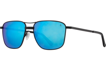 Image of AO Airman Sunglasses - Mens, Matte Black, SunFlash Blue Mirror AOLite Nylon Lenses, Matte Black / SunFlash Blue Mirror Lens, 56-15-145, AIR156STBKBMN