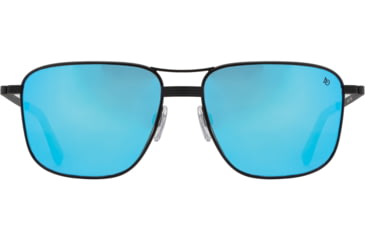 Image of AO Airman Sunglasses - Mens, Matte Black, SunFlash Blue Mirror AOLite Nylon Lenses, Matte Black / SunFlash Blue Mirror Lens, 56-15-145, AIR156STBKBMN