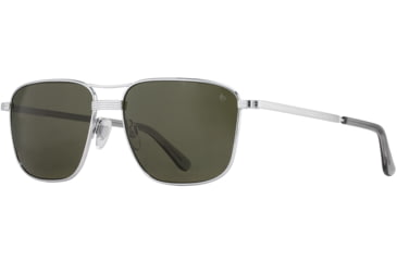 Image of AO Airman Sunglasses - Mens, Silver, Calobar Green AOLite Nylon Lenses, Silver / Calobar Green Lens, 56-15-145, AIR356STSMGNN