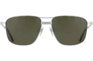 Image of AO Airman Sunglasses - Mens, Silver, Calobar Green AOLite Nylon Lenses, Silver / Calobar Green Polarized Lens, 56-15-145, AIR356STSMGNN-P
