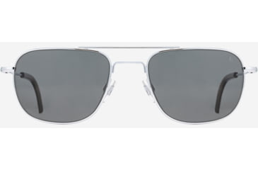 Image of AO Checkmate Sunglasses - Mens, Silver Frame, True Color Gray AOLite Nylon Lenses, 56-21-145, CHE356STSMGYN