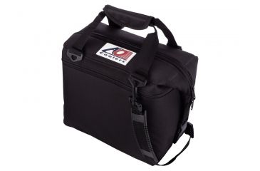 Image of AO Coolers 12 Can Canvas Soft Cooler, w/ Removable Shoulder Strap, Black, Small, AO12BK
