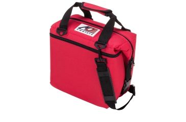 Image of AO Coolers 12 Can Canvas Soft Cooler, w/ Removable Shoulder Strap, Red, Small, AO12RD
