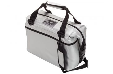 Image of AO Coolers 12 Can Carbon Soft Cooler, w/Removable Shoulder Strap, Silver, Small, AOCR12SL