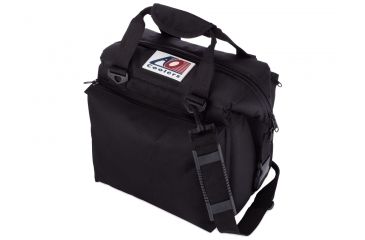 Image of AO Coolers 12 Can Deluxe Canvas Soft Cooler, w/Removable Shoulder Strap, Black, Small, AO12DXBK