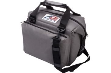 Image of AO Coolers 12 Can Deluxe Canvas Soft Cooler, w/Removable Shoulder Strap, Charcoal, Small, AO12DXCH