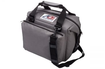 Image of AO Coolers 12 Can Deluxe Canvas Soft Cooler, w/Removable Shoulder Strap, Charcoal, Small, AO12DXCH