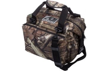Image of AO Coolers 12 Can Deluxe Canvas Soft Cooler, w/Removable Shoulder Strap, Mossy Oak Camo, Small, AOMO12DX