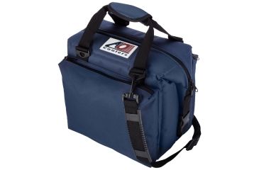 Image of AO Coolers 12 Can Deluxe Canvas Soft Cooler, w/Removable Shoulder Strap, Navy Blue, Small, AO12DXNB