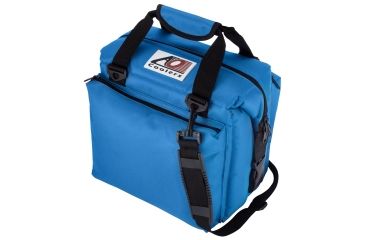 Image of AO Coolers 12 Can Deluxe Canvas Soft Cooler, w/Removable Shoulder Strap, Royal Blue, Small, AO12DXRB