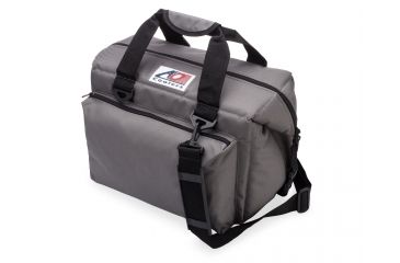 Image of AO Coolers 24 Can Deluxe Canvas Soft Cooler, w/Removable Shoulder Strap, Charcoal, Medium, AO24DXCH