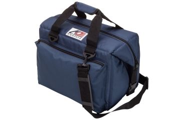 Image of AO Coolers 24 Can Deluxe Canvas Soft Cooler, w/Removable Shoulder Strap, Navy Blue, Medium, AO24DXNB
