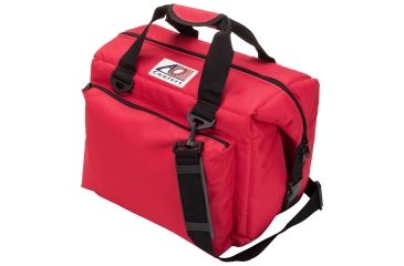 Image of AO Coolers 24 Can Deluxe Canvas Soft Cooler, w/Removable Shoulder Strap, Red, Medium, AO24DXRD