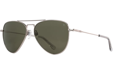 Image of AO Fletcher Sunglasses, Silver Frame, Calobar Green AOLite Nylon Lens - 59-15-145, FLT359STSMGNN
