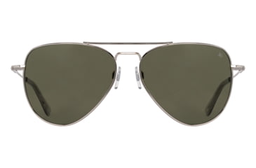 Image of AO Fletcher Sunglasses, Silver Frame, Calobar Green AOLite Nylon Lens - 59-15-145, FLT359STSMGNN