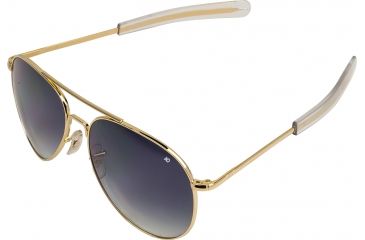 Image of AO Flight Gear General Sunglasses, Bayonet, Gold Frame, Polycarbonate Gradient Grey Lens, 52mm, 30309