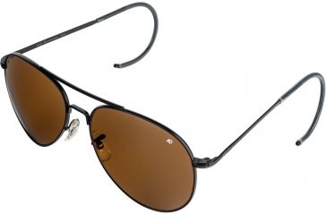 Image of AO Flight Gear General Sunglasses, Comfort Cable, Black Frame, Amber Glass Lens, 52mm, 30641