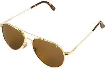 Image of AO Flight Gear General Sunglasses, Wire Spatula, Gold Frame, Brown Glass Lens, Polarized
