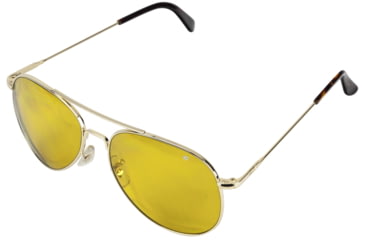 Image of AO Flight Gear General Sunglasses, Wire Spatula, Gold Frame, Yellow Lens, 58mm, 32632
