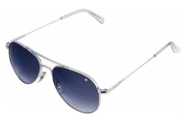 Image of AO Flight Gear General Sunglasses, Wire Spatula, Silver Frame, Polycarbonate Gradient Blue Lens, 58mm, 32615