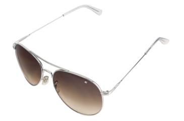 Image of AO Flight Gear General Sunglasses, Wire Spatula, Silver Frame, Polycarbonate Gradient Brown Lens, 58mm, 32614