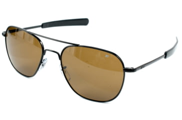 Image of AO Original Pilot Sunglasses, Bayonet, Black Frame, Amber Glass Lens, 52mm, 30165